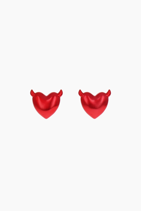 Devil red earrings