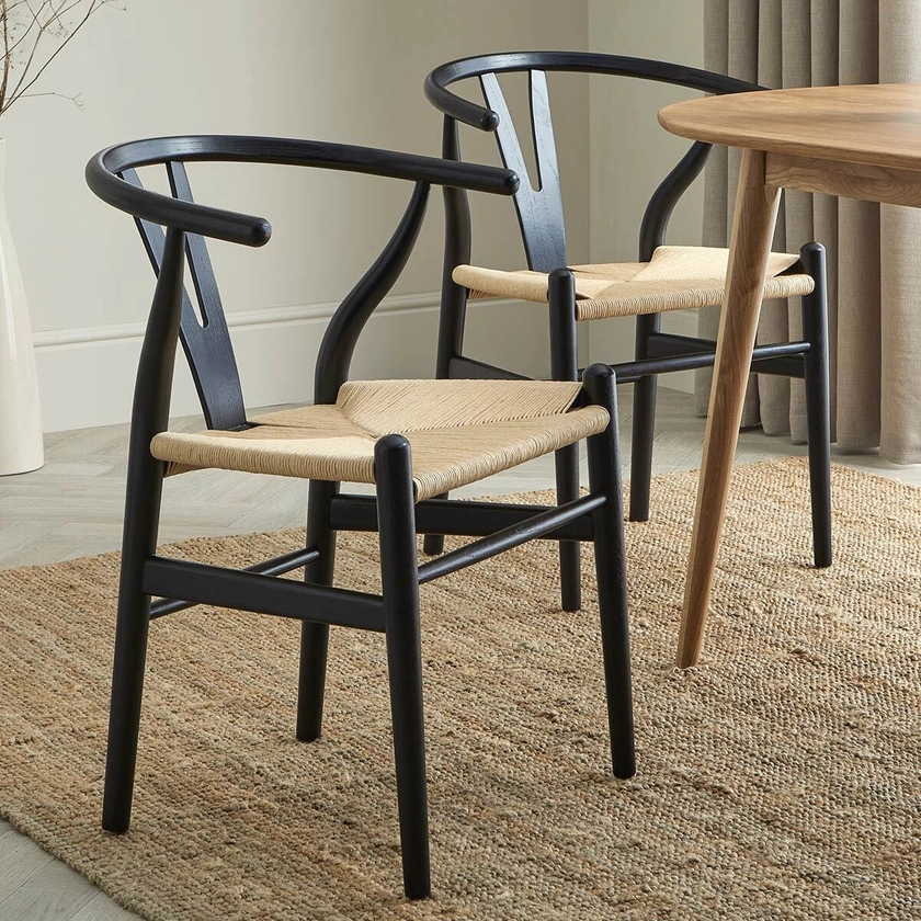 Jade Set Of 2 Dining Chairs - Black/Natural