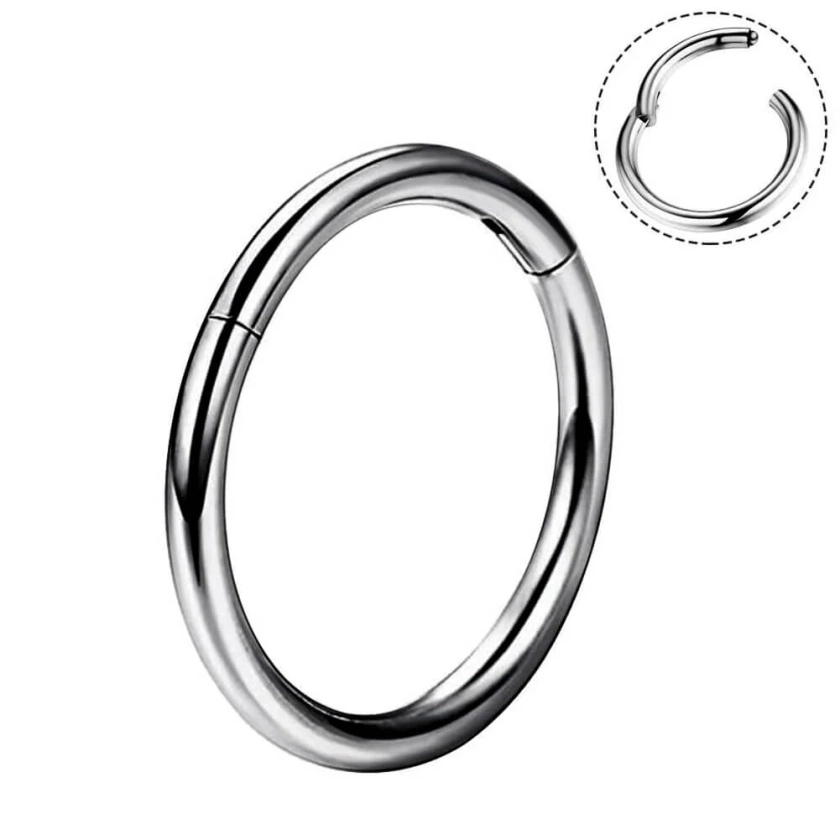 18G Titanium Hinged Segment Nose Hoop Ring Helix Earrings