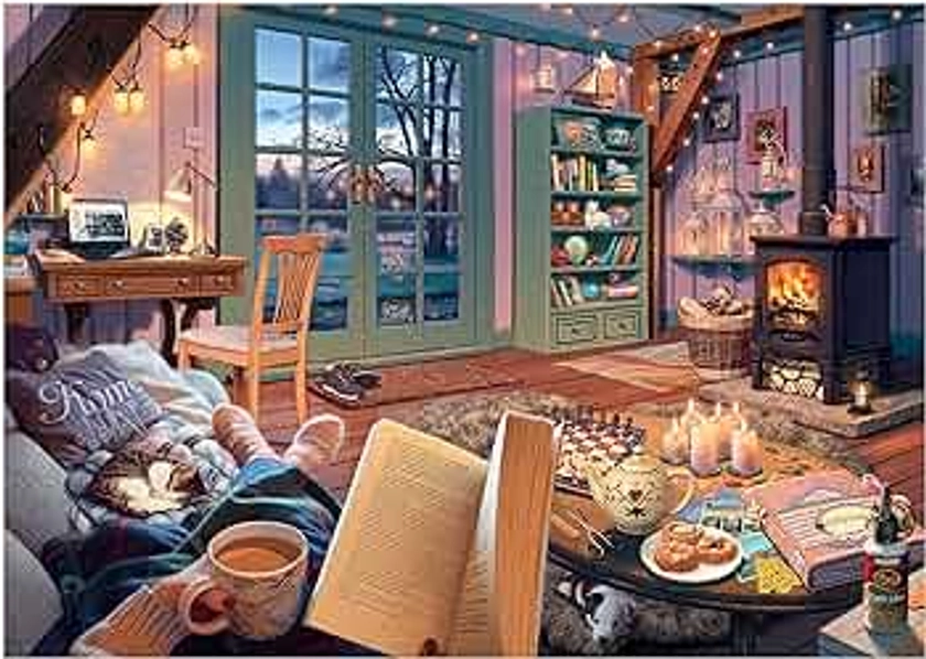 Ravensburger Cozy Retreat 500 Piece Jigsaw Puzzle - Large Format for Adults | Unique Piece Design | Premium Quality Material | Ideal for Family Fun - 14967