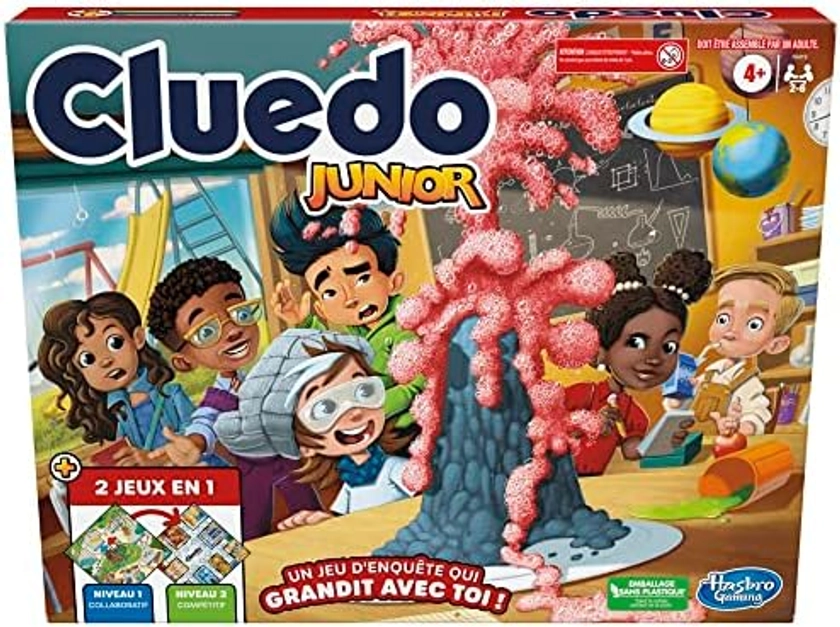 Cluedo Junior, plateau de jeu réversible, 2 jeux en 1, jeu d'enquête Cluedo pour jeunes enfants, jeux de plateau pour enfants, jeux junior (version française) : Amazon.com.be: Jouets