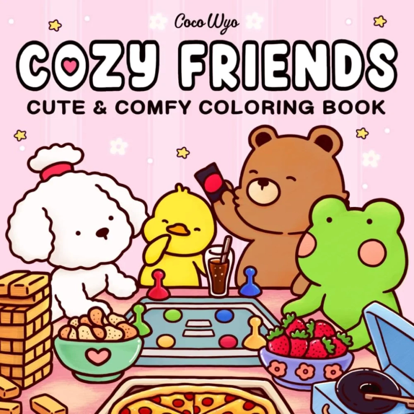Cozy Friends: Coloring Book for Adults and Teens Featuring Super Cute Animal Characters with Easy and Simple Designs for Relaxation
