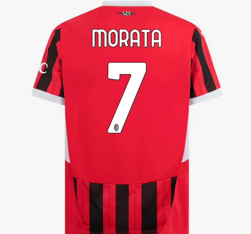 Maglia Ac Milan MORATA 2024/2025 Home Kit Serie A divisa Theo Leao Alvaro num 7