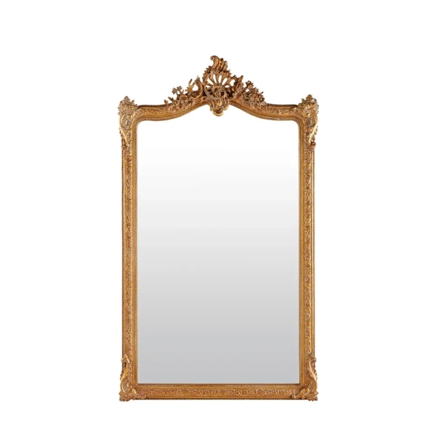 Grand miroir rectangulaire à moulures dorées 104x185 Conservatoire | Maisons du Monde