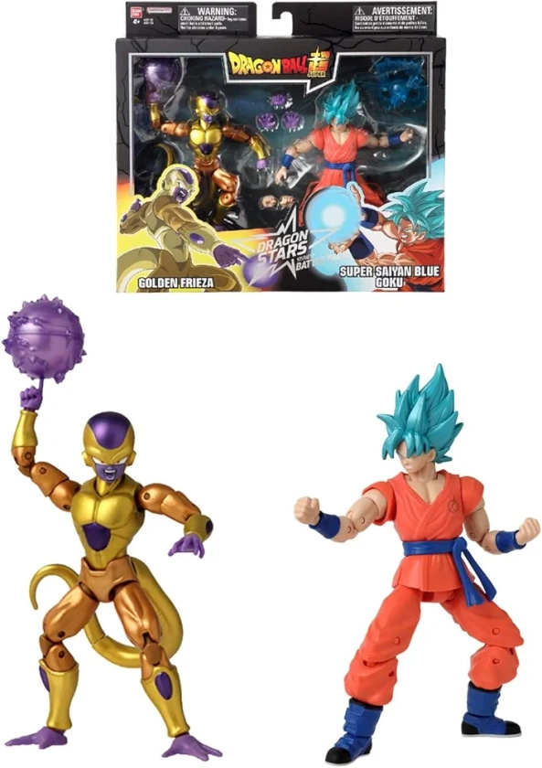 Bandai - Dragon Ball Super - Figurines Dragon Stars 17cm - Battle Pack - Golden Freezer vs Super Saiyan Blue Goku - Licence Officielle Dragon Ball - Pack de 2 figurines - Jouet Enfant 4 ans et + 37169