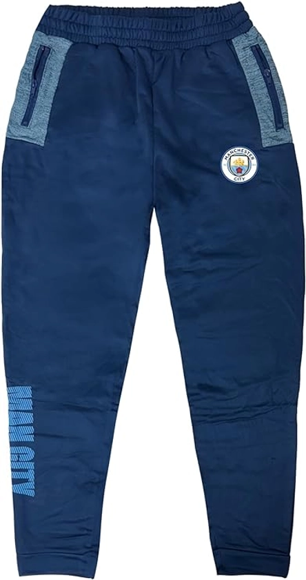 Icon Sports Boy's Manchester City Sweatpants with Zipper Pockets, Licensed Youth Man City Jogger Pants