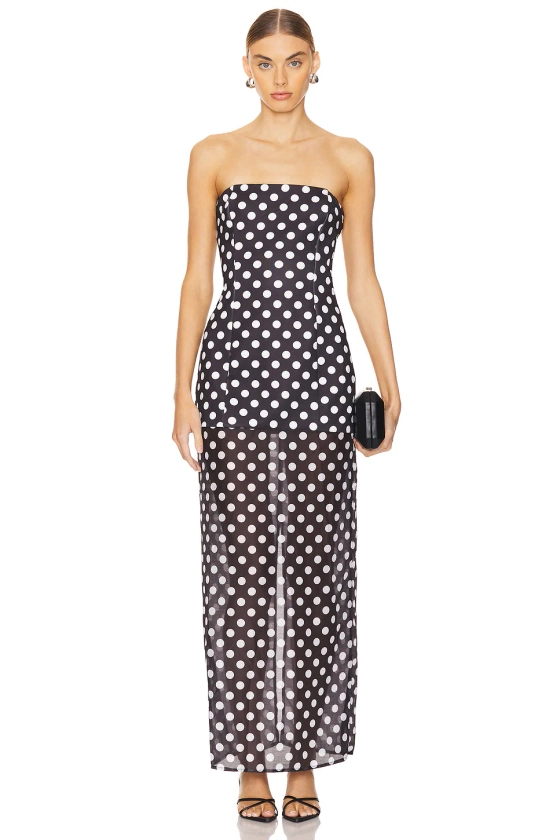 SNDYS x REVOLVE Chloe Dress in Black & White Polka Dot | REVOLVE