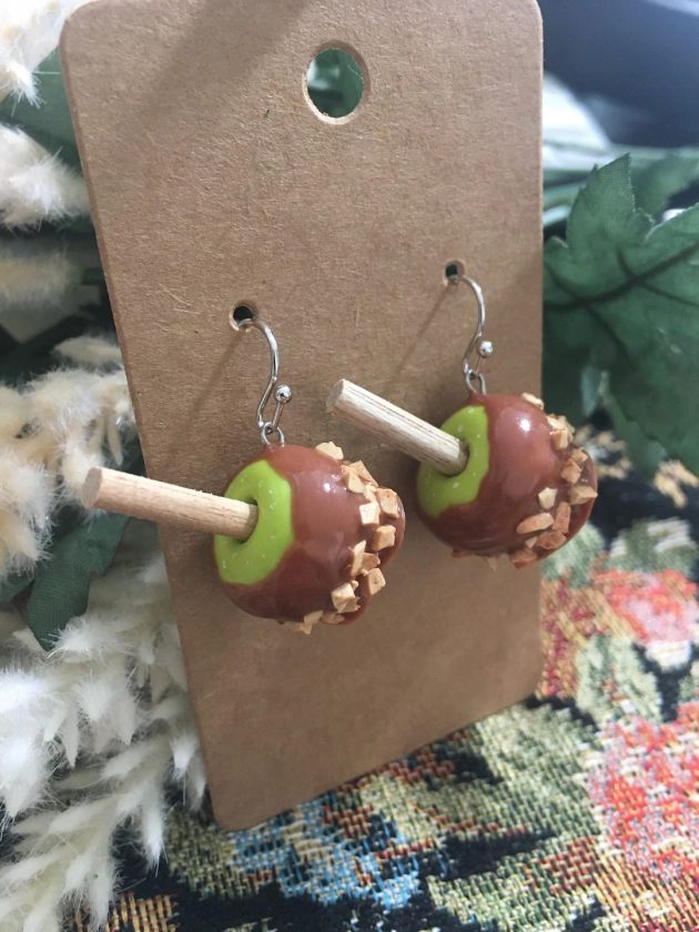 Caramel Apple Earrings Fall Halloween - Etsy UK