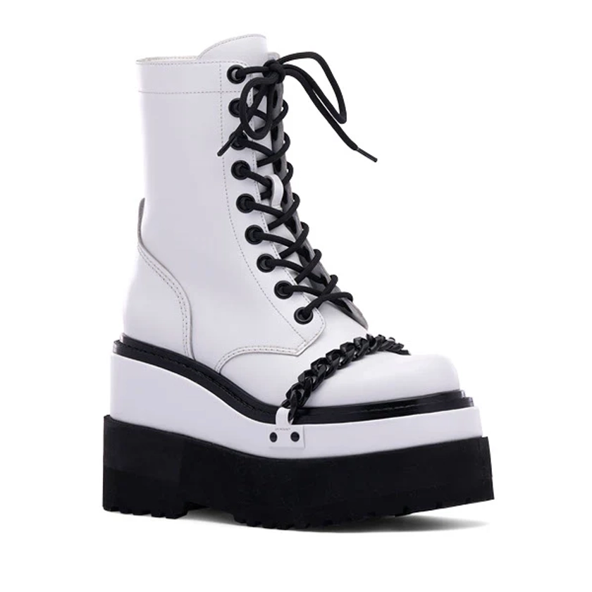 Camdon Leather Boot - White — 5
