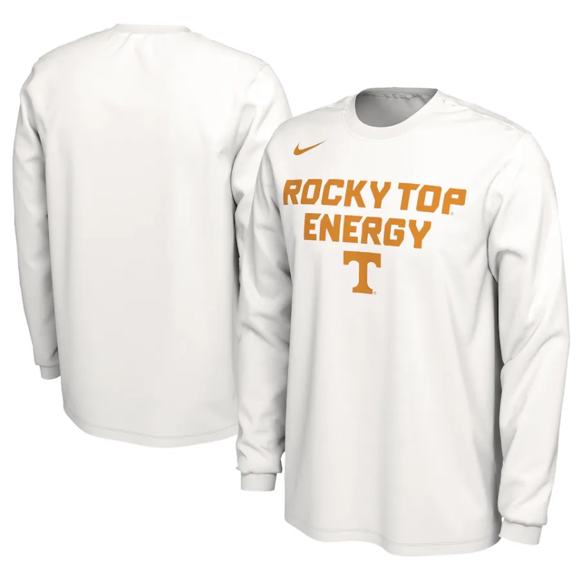 Tennessee Volunteers Nike Unisex 2024 On-Court Bench Energy Long Sleeve T-Shirt - White