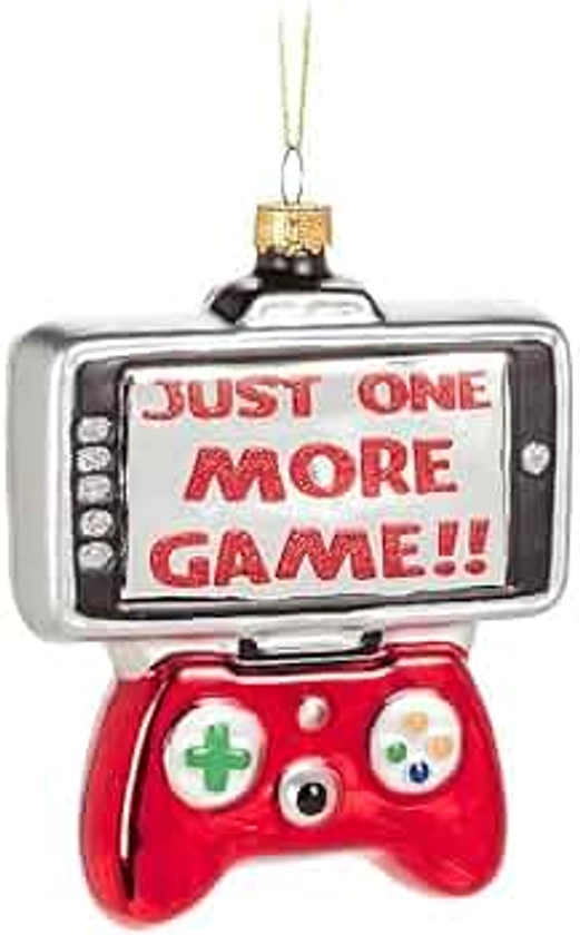 Abbott Collection One More Game Gamer Ornament, Glass (4" H)