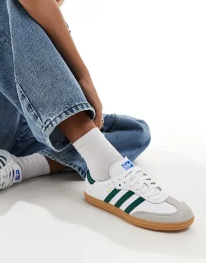 adidas Originals Samba OG trainers in white and green