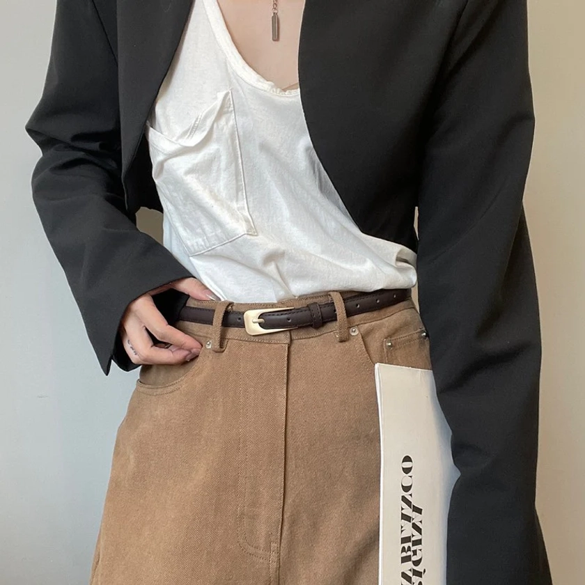 Retro small belt for female students, simple and versatile