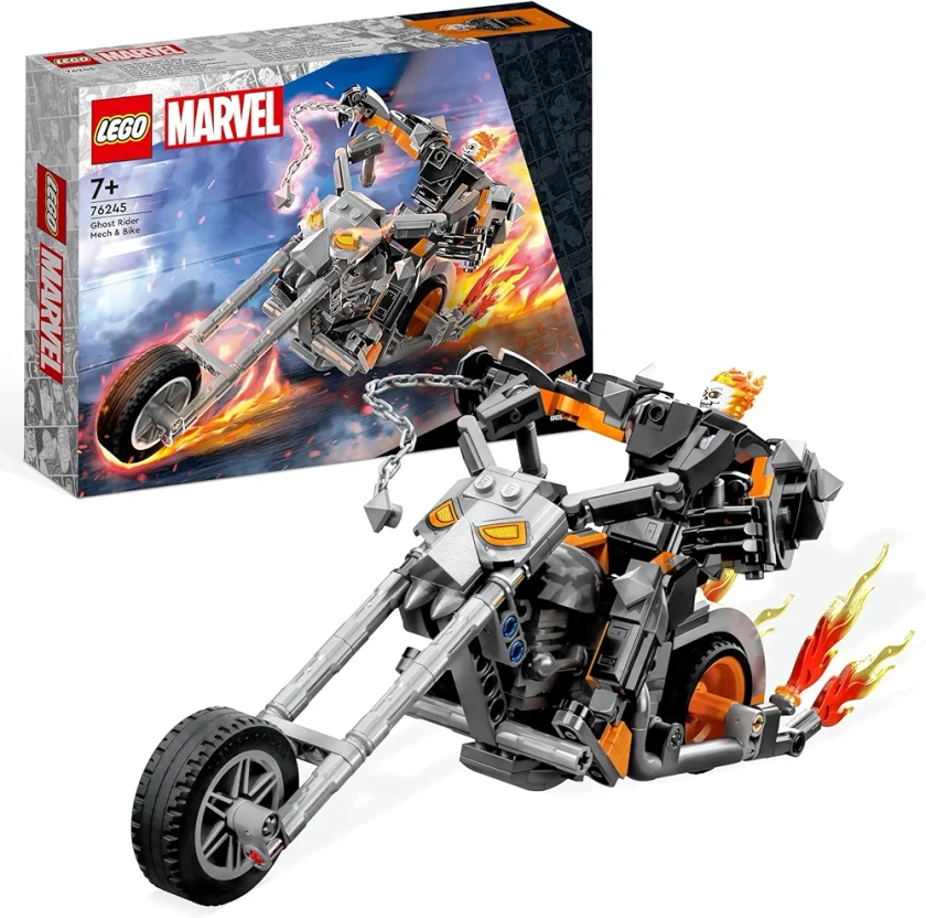 LEGO Marvel 76245 Le Robot Et La Moto De Ghost Rider, Jouet De Construction avec Figurine Super-Héros, Jeu pour Garçons Et Filles De 7 Ans Et Plus, Cadeau Enfants