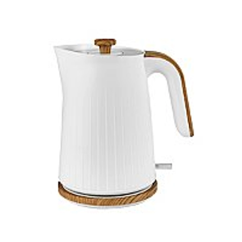 White And Wood Textured Scandi Fast Boil Kettle 1.7L