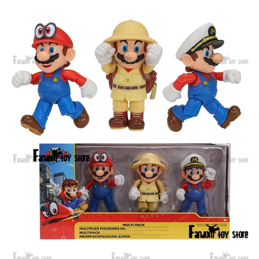 Original Game Figures Set Super Mario Odyssey Multipacks 3 Pieces Action Figures Kids Fan Collectibles Toys