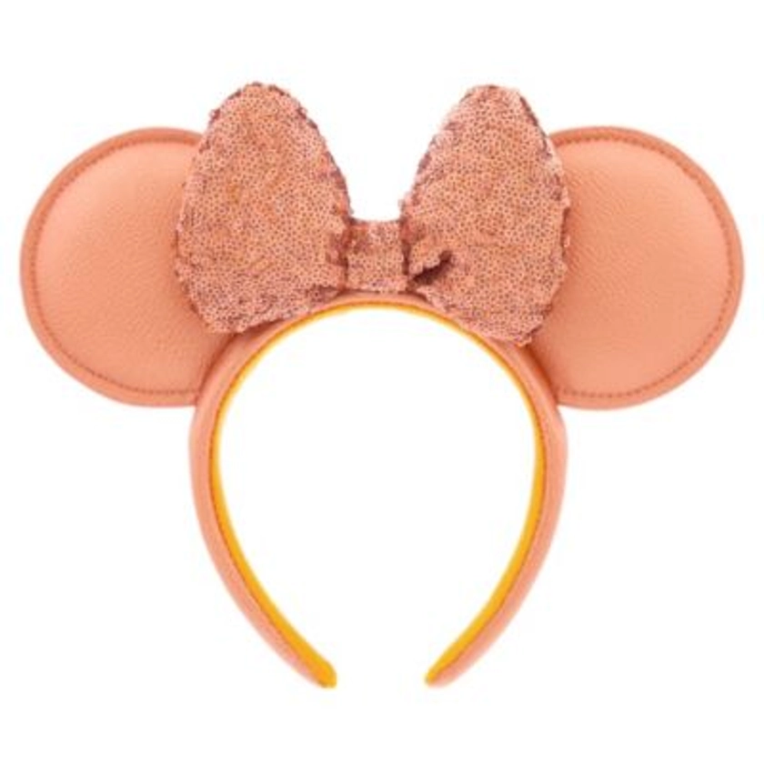 Minnie Mouse Peach Punch Ears Headband with Sequined Bow For Adults | Disney Store
