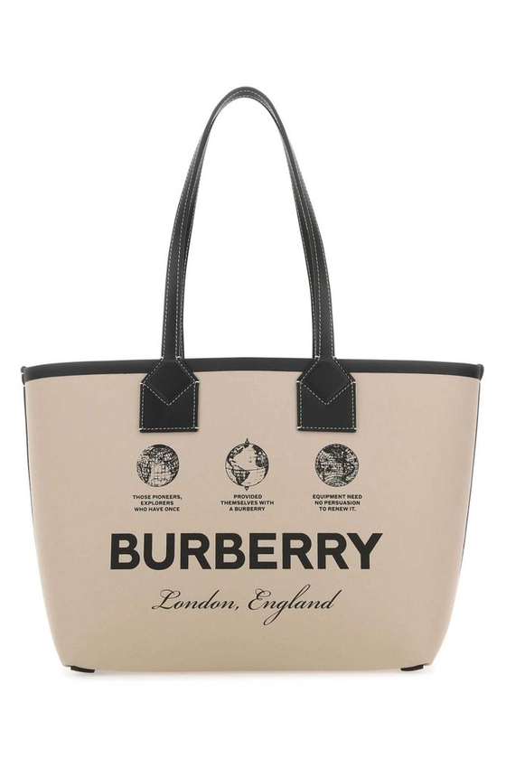 Burberry Logo Printed Tote Bag