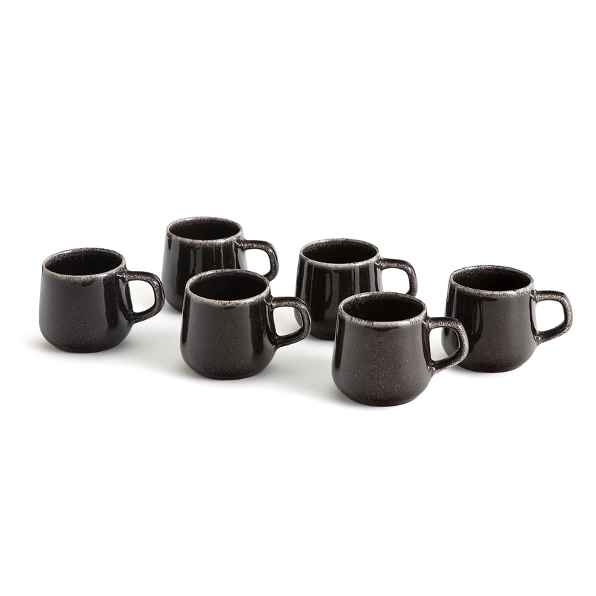 Set of 6 Boldi Reactive Enamel Stoneware Coffee Mugs