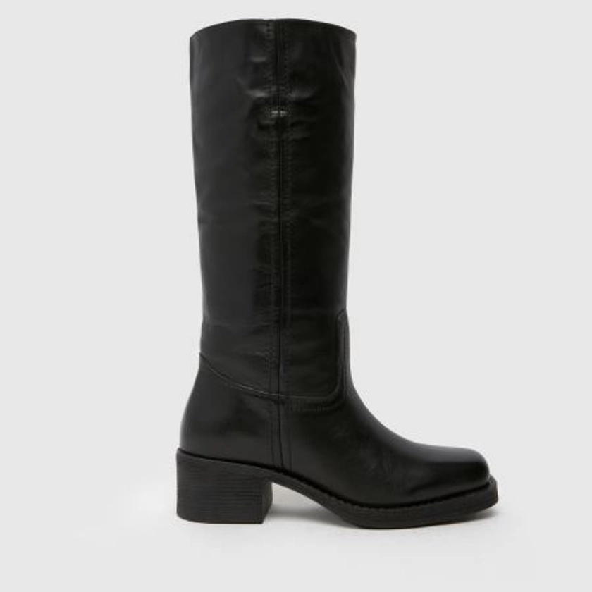 schuhdamari leather pull on boots in black