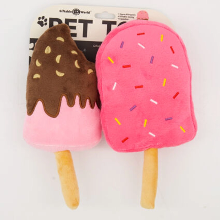 Two Pack Multicoloured Ice Cream Bars Dog Toys - TK Maxx UK