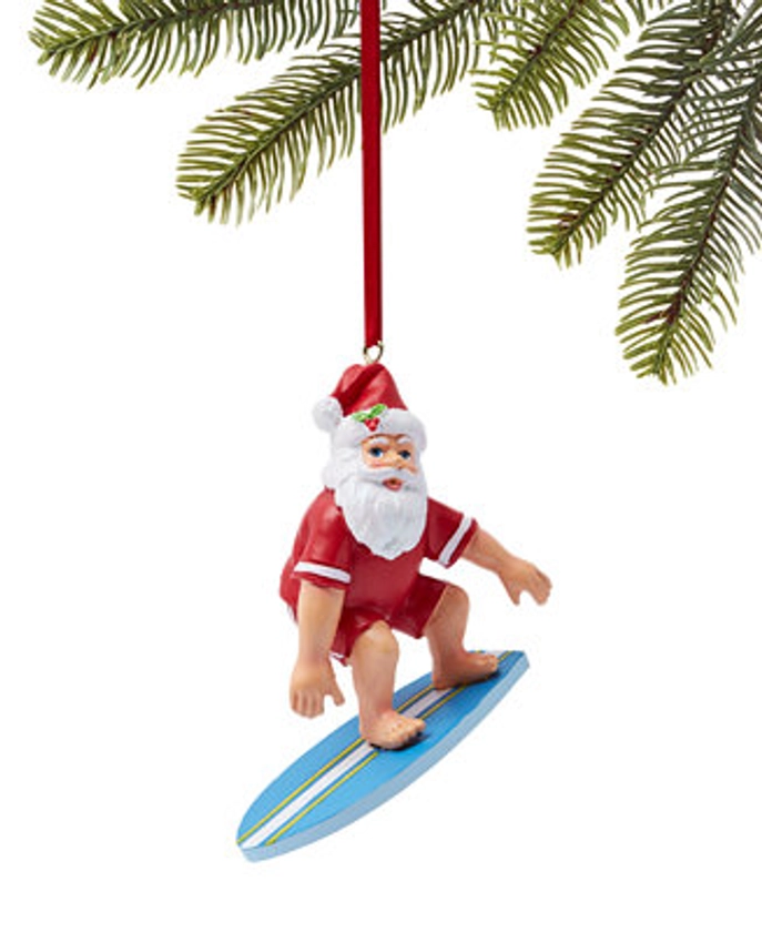 Holiday Lane Hawaii Surfing Santa Ornament, Created for Macy's - Macy's 