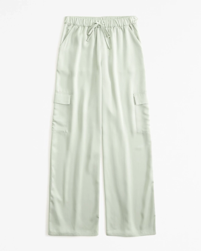 Women's Lounge Satin Wide Leg Pant | Women's Clearance | Abercrombie.com