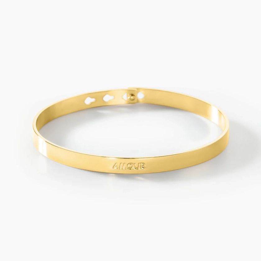 Bracelet Jonc Big Love Acier Jaune