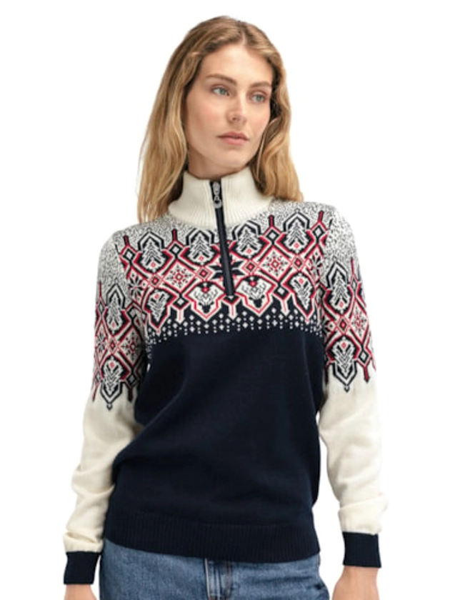 Traditional Dale-Inspired Winterland Sweater: Reindeer & Snowflake Design in 100% Merino Wool