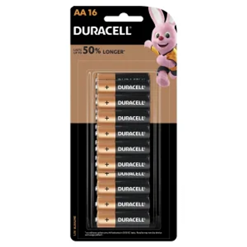 16 Pack Duracell Coppertop AA 1.5V Alkaline Batteries