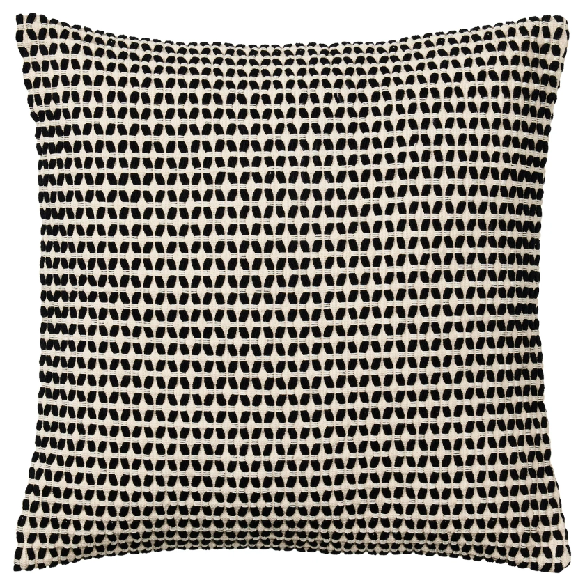 KUSTFLY cushion cover, beige/black, 50x50 cm - IKEA