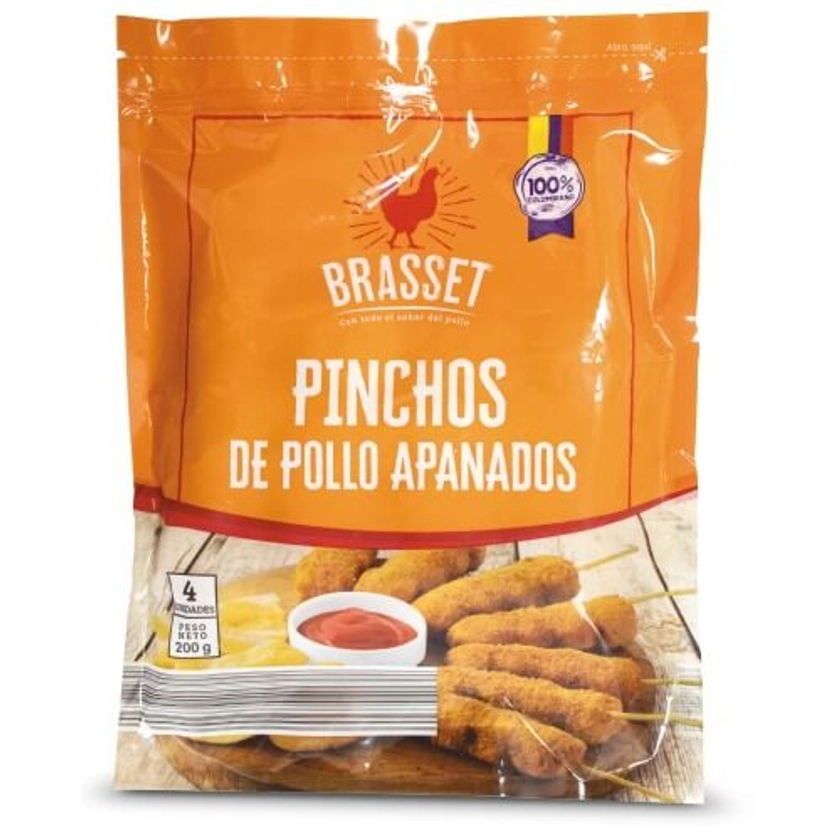 PINCHOS DE POLLO APANADO BRASSET 4 UND - 200 G
