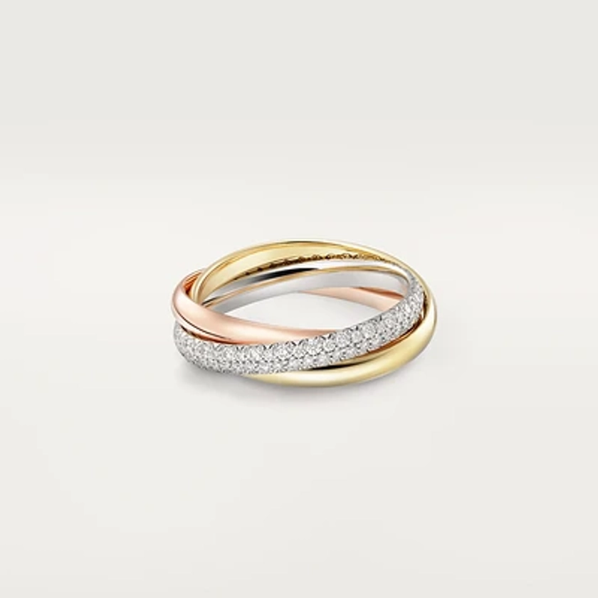 CRB4235900 - Trinity ring, small model - White gold, yellow gold, rose gold, diamonds - Cartier