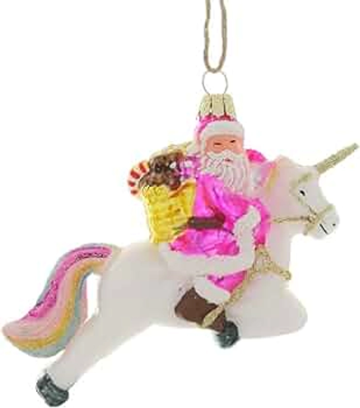 Cody Foster & Co - Pastel Magical Fantastical Xmas Santa Blown Glass Ornament