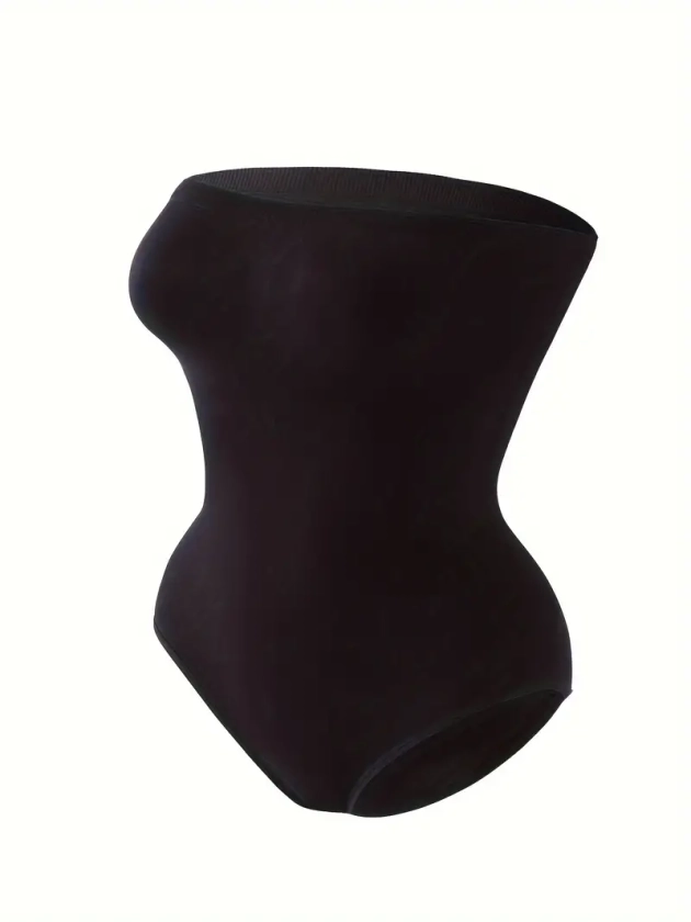 2pcs Solid Seamless Shaping Tube Bodysuit, Sleeveless Tummy Control Slimmer Body Shaper, Women's Underwear & Shapewear