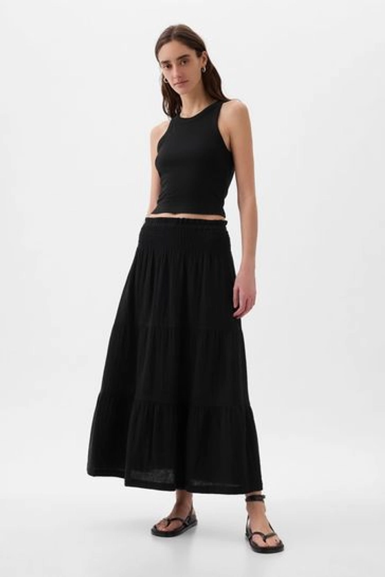 Buy Gap Crinkle Cotton Pull On Maxi Skirt from the Gap online shop