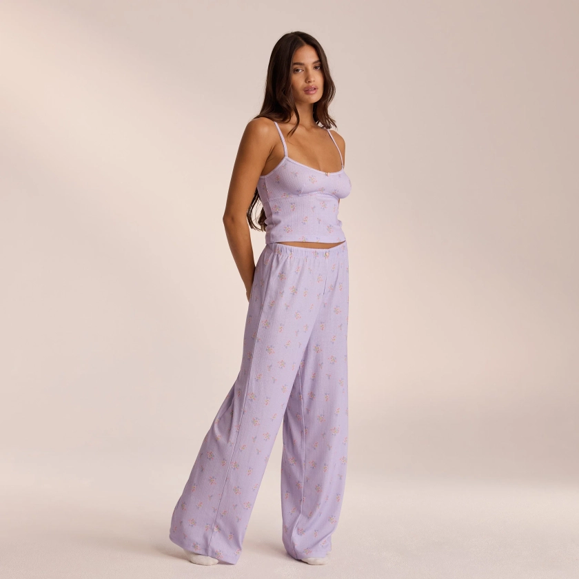 Pantalon de Pyjama Pointelle - Lilas Floral