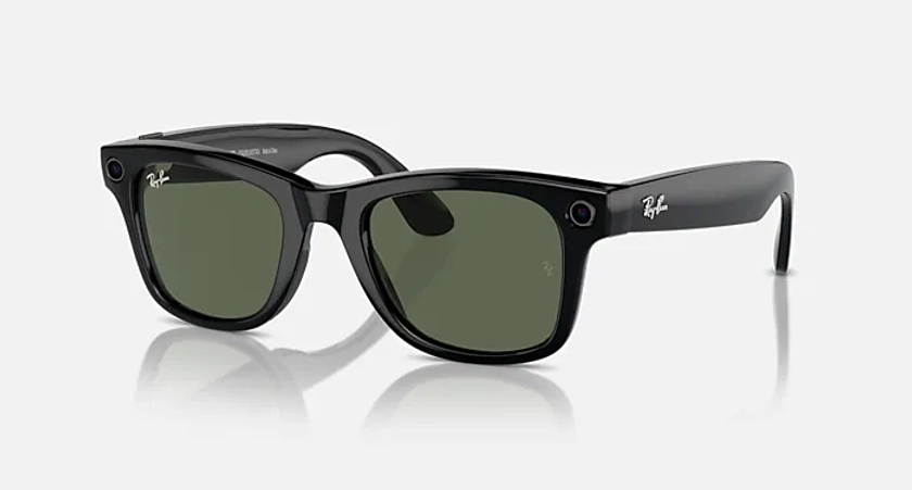 Les lunettes de soleil RAY-BAN | META WAYFARER en Noir et Vert G-15 - | Ray-Ban® FR