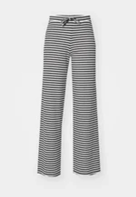 PCLAYA WIDE PANTS - Pantalon classique - black/white