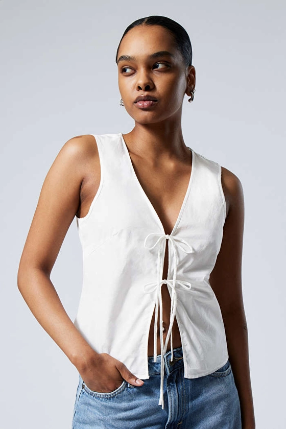 Fitted Vest Top - White - Weekday GB