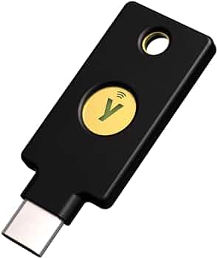 Yubico - Clé de sécurité C NFC - Noir - Clé de sécurité à authentification à Deux facteurs (2FA), Connexion Via USB-C ou NFC, certifié FIDO U2F/FIDO2
