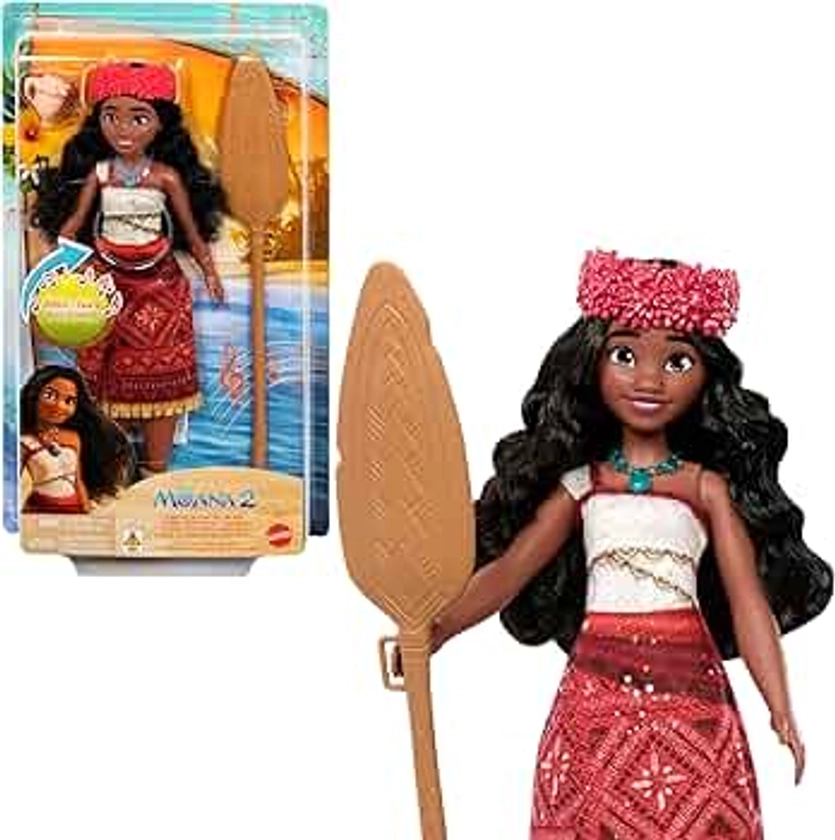 Mattel Disney Moana 2 Singing Adventure Moana Doll with Signature Outfit & Accessories, Sings “We’re Back” in English