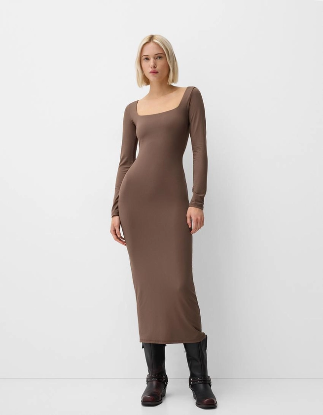 Vestito midi a maniche lunghe - Donna