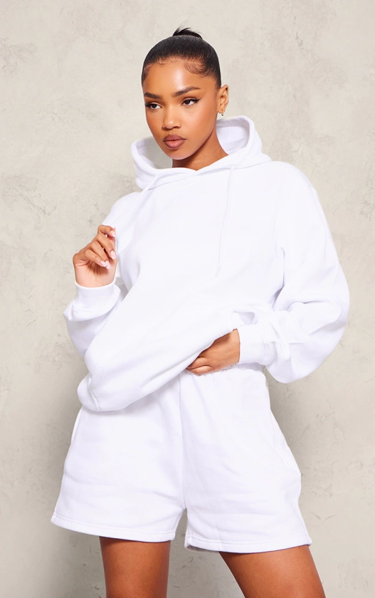White Oversized Fit Sweat Hoodie