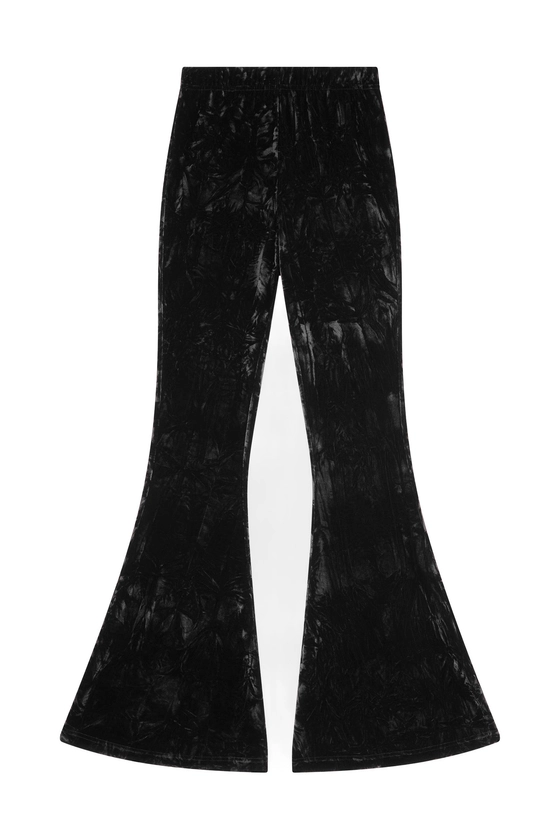 Hendrix Black Crushed Velvet Flares - Short by Little Lies