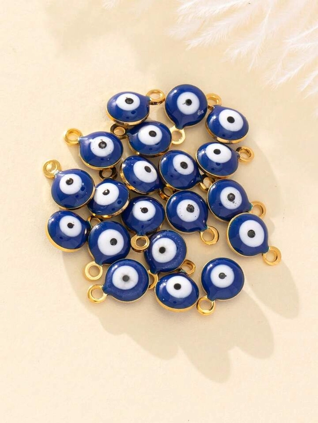 20 pièces/set Pendentif DIY à la mode en acier inoxydable designs yeux pour femme pour fabrication de bijoux DIY