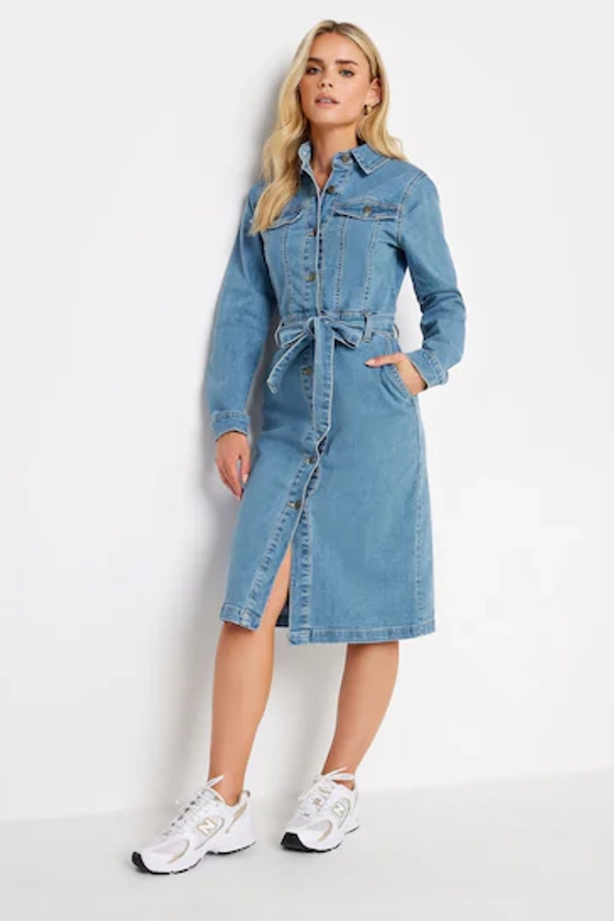 Buy PixieGirl Petite Blue Denim Belted Dress from the Next UK online shop