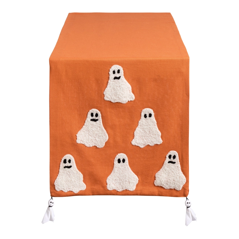 Orange and White Embroidered Ghost Table Runner - World Market