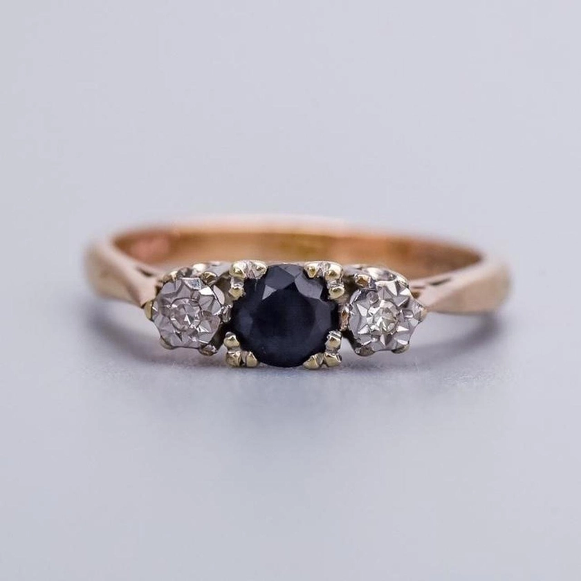 9K Gold Sapphire and Diamond Ring — Don Laurence Jewellery