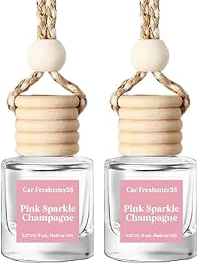 HoogaLife Car Air Freshener Diffuser – Revitalize Your Drive with Hanging Air Freshener Diffuser Aromatic Bliss On The Go(Pink SPRAKLE Champagne)